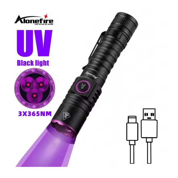 UV-LED lámpa - 15W - Ultraibolya fény - Akkumulátorral és töltővel