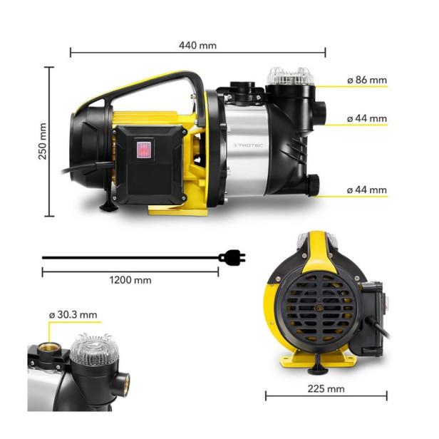 Trotec TGP 4800 ESF - Kerti szivattyú szűrővel - 1300 Watt