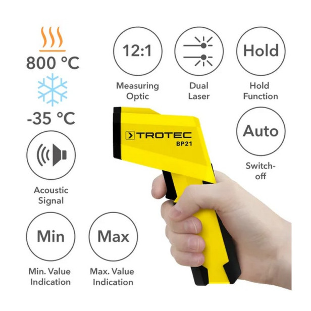Pirométer, infravörös termométer - Trotec  - BP21