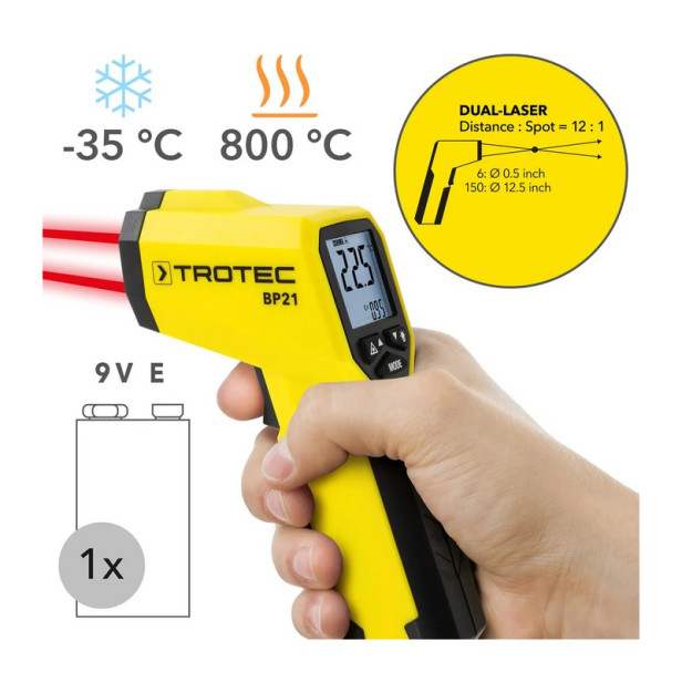 Pirométer, infravörös termométer - Trotec  - BP21