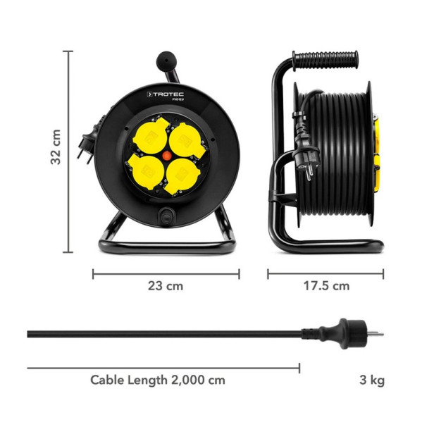 Professzionális, minőségi hosszabbító, kábeldob - 20 m / PVD1EU