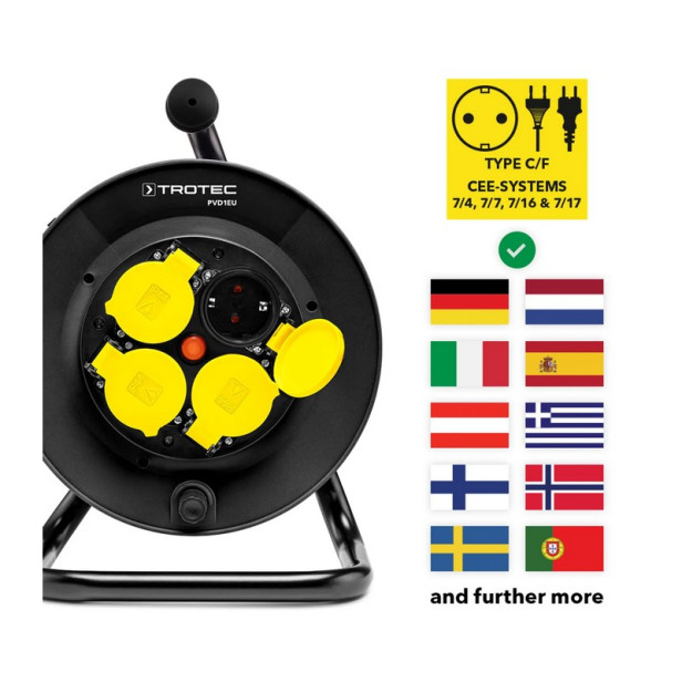 Professzionális, minőségi hosszabbító, kábeldob - 20 m / PVD1EU