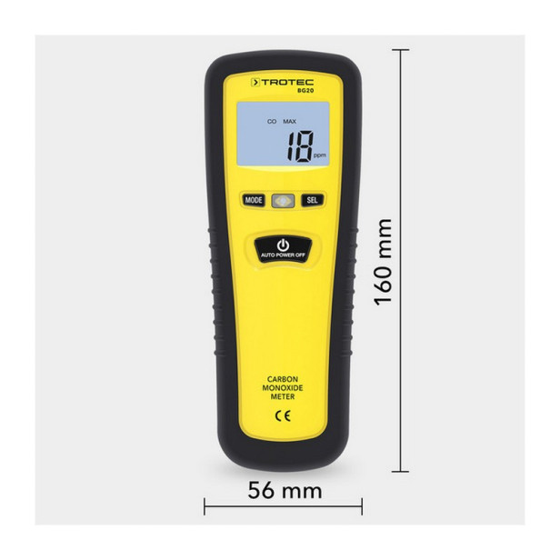 Szénmonoxid-mérő LED kijelzővel - Trotec BG 20