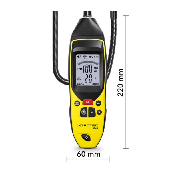 Gázdetektor LED kijelzővel - Trotec BG 40