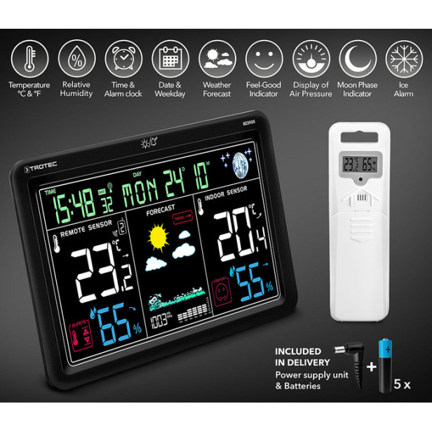 Időjárásállomás kültéri szenzorral Trotec BZ29 OS 