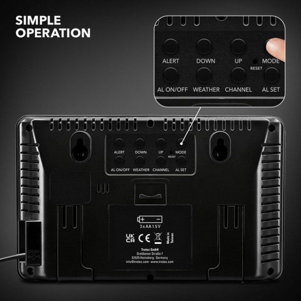 Időjárásállomás kültéri szenzorral Trotec BZ29 OS 