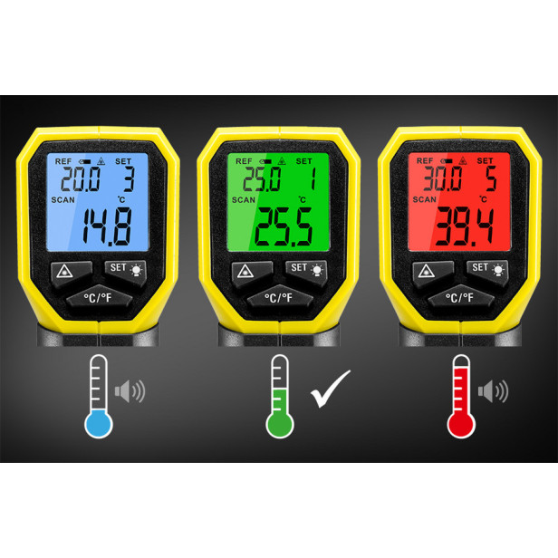 Pirométer, infrahőmérő variálható érzékenységi fokozattal - Trotec BP17