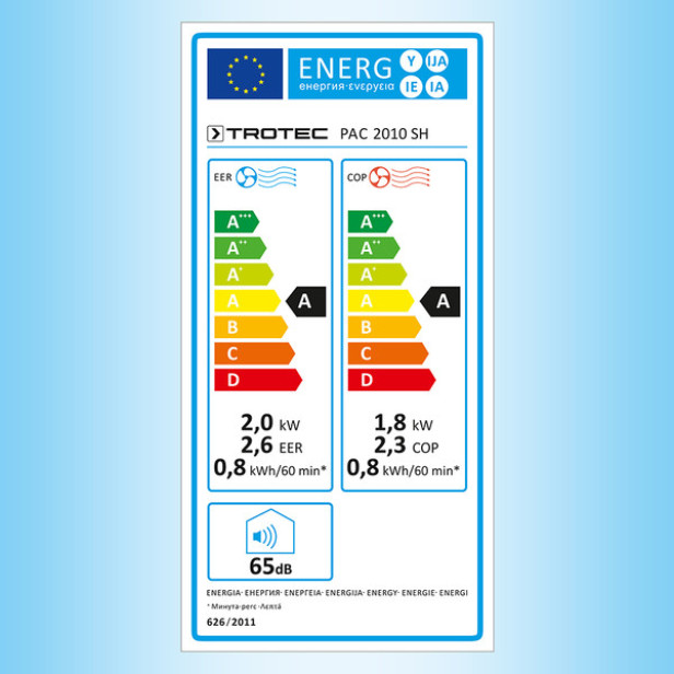 Mobil klíma PAC 2010 SH, 2 kw -távirányítóval, LED kijelzővel