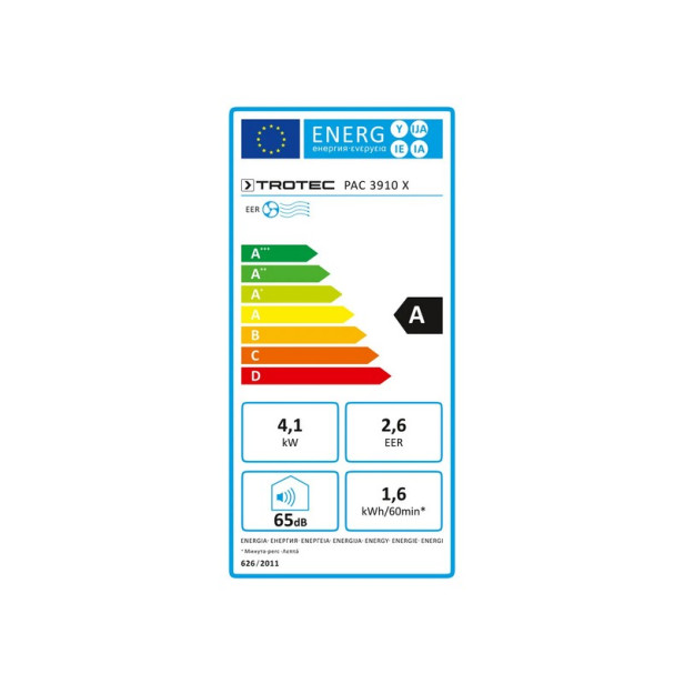 Mobil klíma PAC 3910 X, 4,1 kW, wifi, távirányító