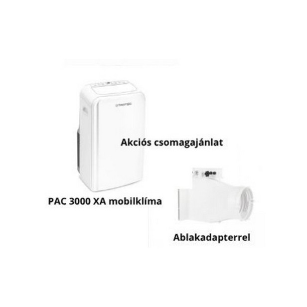Mobil klíma PAC 3000 XA, ablakelvezetéssel akciós csomagban