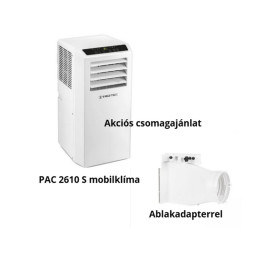 Mobilklíma PAC 2610 S ablakelvezetéssel akciós csomagban 