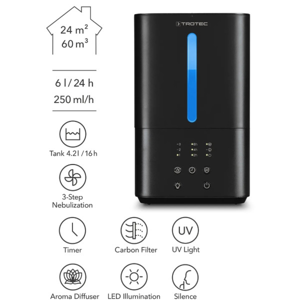 Ultrahangos párásító Trotec B 4 E  6l/nap, 24m2