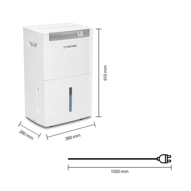 Trotec TTK-I 110E - Inverteres, Wifis páramentesítő 110 m2-ig, max. 35 l/nap teljesítménnyel