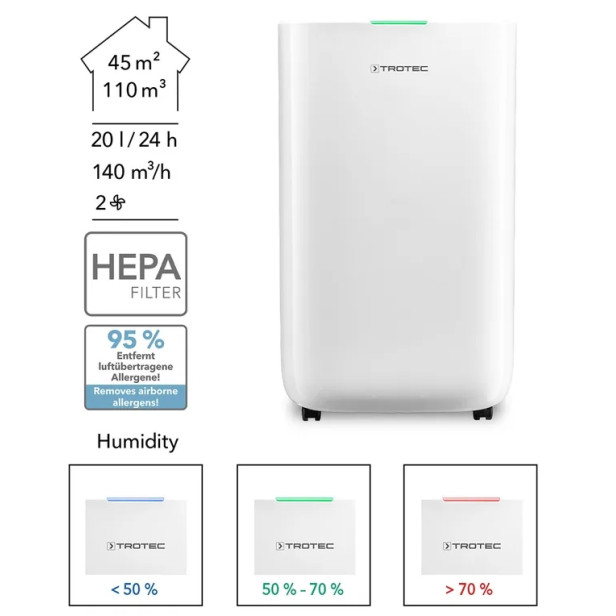 Csomagajánlat  Trotec TTK 70 HEPA (PLUS) és BZ 06 páramérő