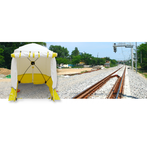 Lapos tetős vasúti munkasátor hegesztéshez- Trotec 250 KE-R