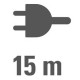 Hosszabbító kábel: 15 m / 230 V / 16 A / 1,5 mm2