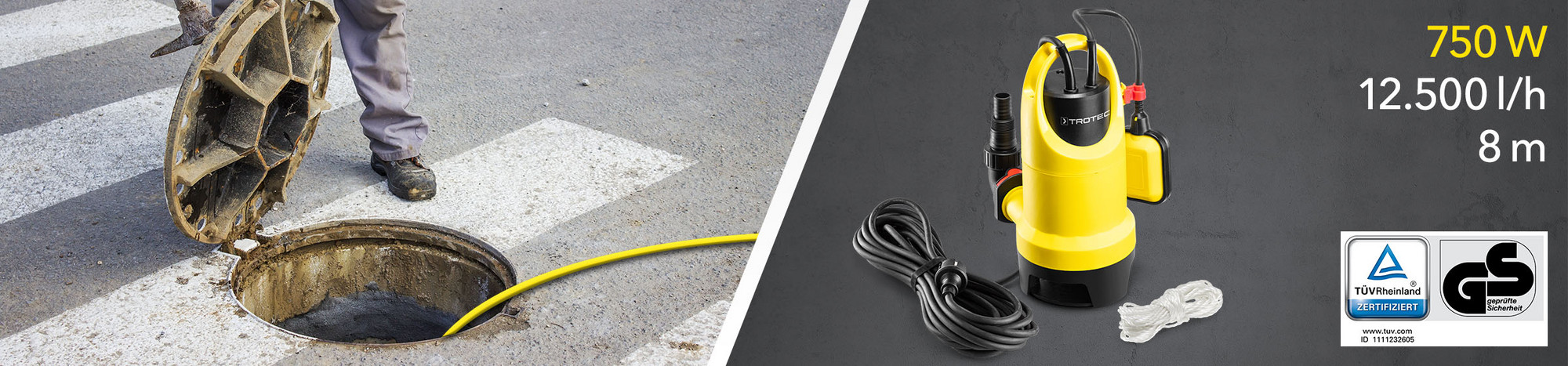 TROTEC TWP 7536 E szennyvíz-búvárszivattyú