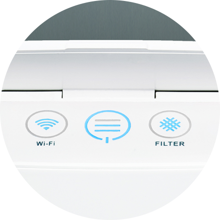Blueair Classic 405 légtisztító kezelőfelülete