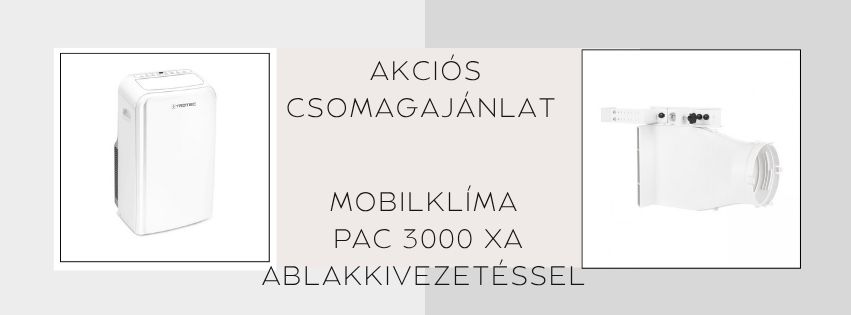 Mobil klíma PAC 3000 X A+ ablakelvezetéssel