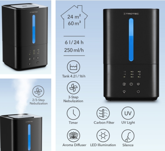 Ultrahangos párásító B 4 E fekete színben